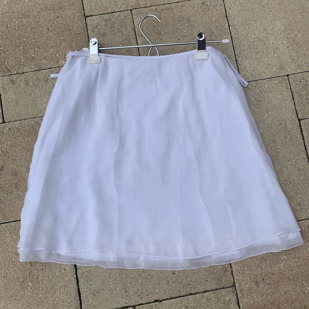 Armani Exchange white mini skirt.
